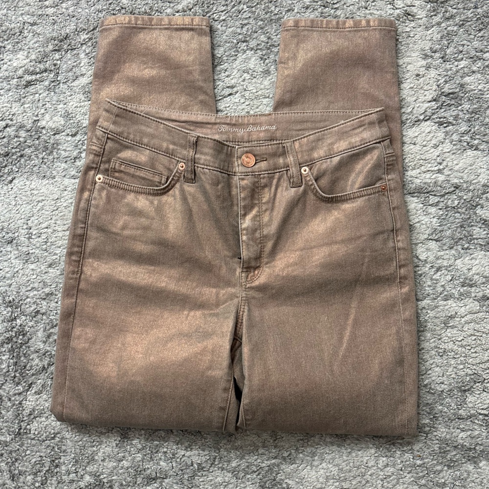 Tommy Bahama Copper Metallic High Rise Ankle Jeans Woman Size 6